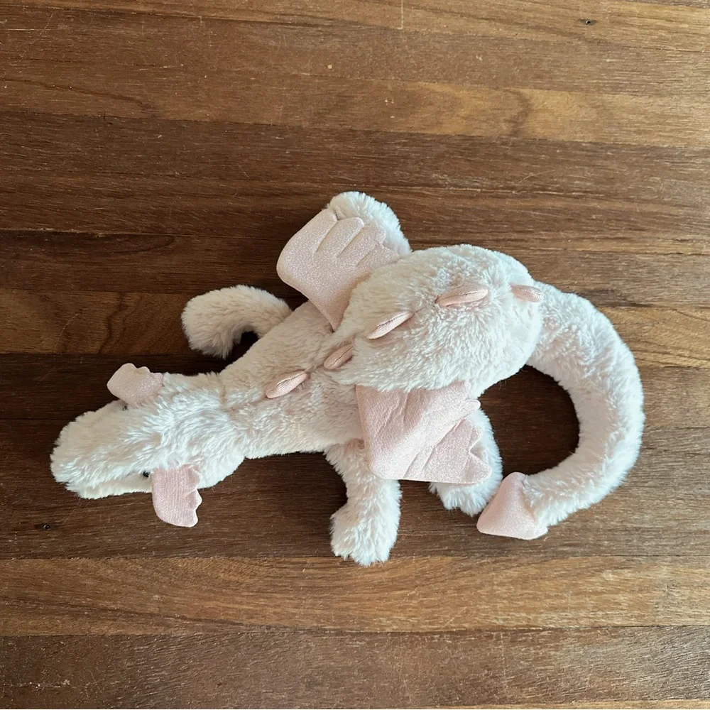 Blush Pink Plush Dragon Jellycat Style Soft Stuffed Animal Toy - Picture 2 of 7